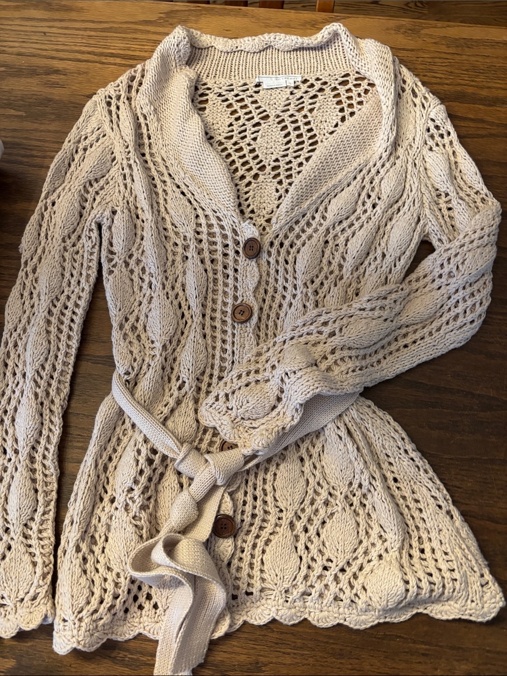 To the Max Cream Open-Knit Crochet Cardigan